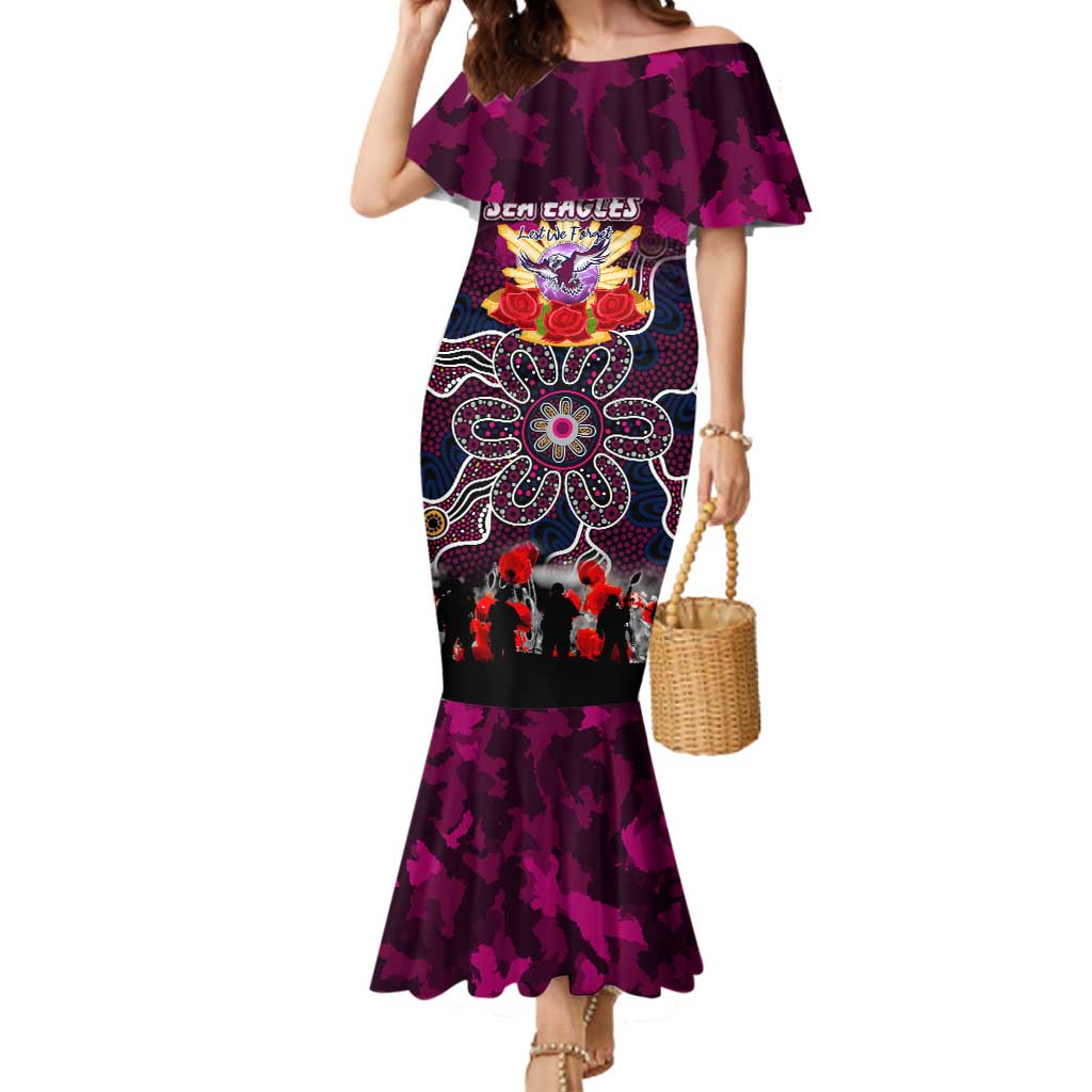 Personalized Sea Eagles ANZAC Day Mermaid Dress Australian Army - Lest We Forget