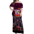 Personalized Sea Eagles ANZAC Day Off Shoulder Maxi Dress Australian Army - Lest We Forget
