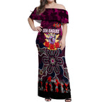 Personalized Sea Eagles ANZAC Day Off Shoulder Maxi Dress Australian Army - Lest We Forget