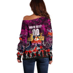 Personalized Sea Eagles ANZAC Day Off Shoulder Sweater Australian Army - Lest We Forget