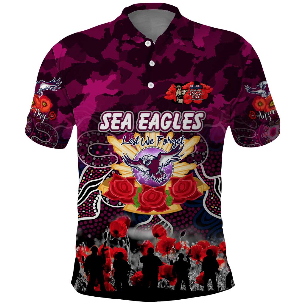 Personalized Sea Eagles ANZAC Day Polo Shirt Australian Army - Lest We Forget