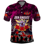 Personalized Sea Eagles ANZAC Day Polo Shirt Australian Army - Lest We Forget