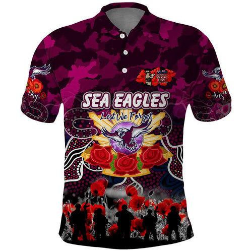 Personalized Sea Eagles ANZAC Day Polo Shirt Australian Army - Lest We Forget