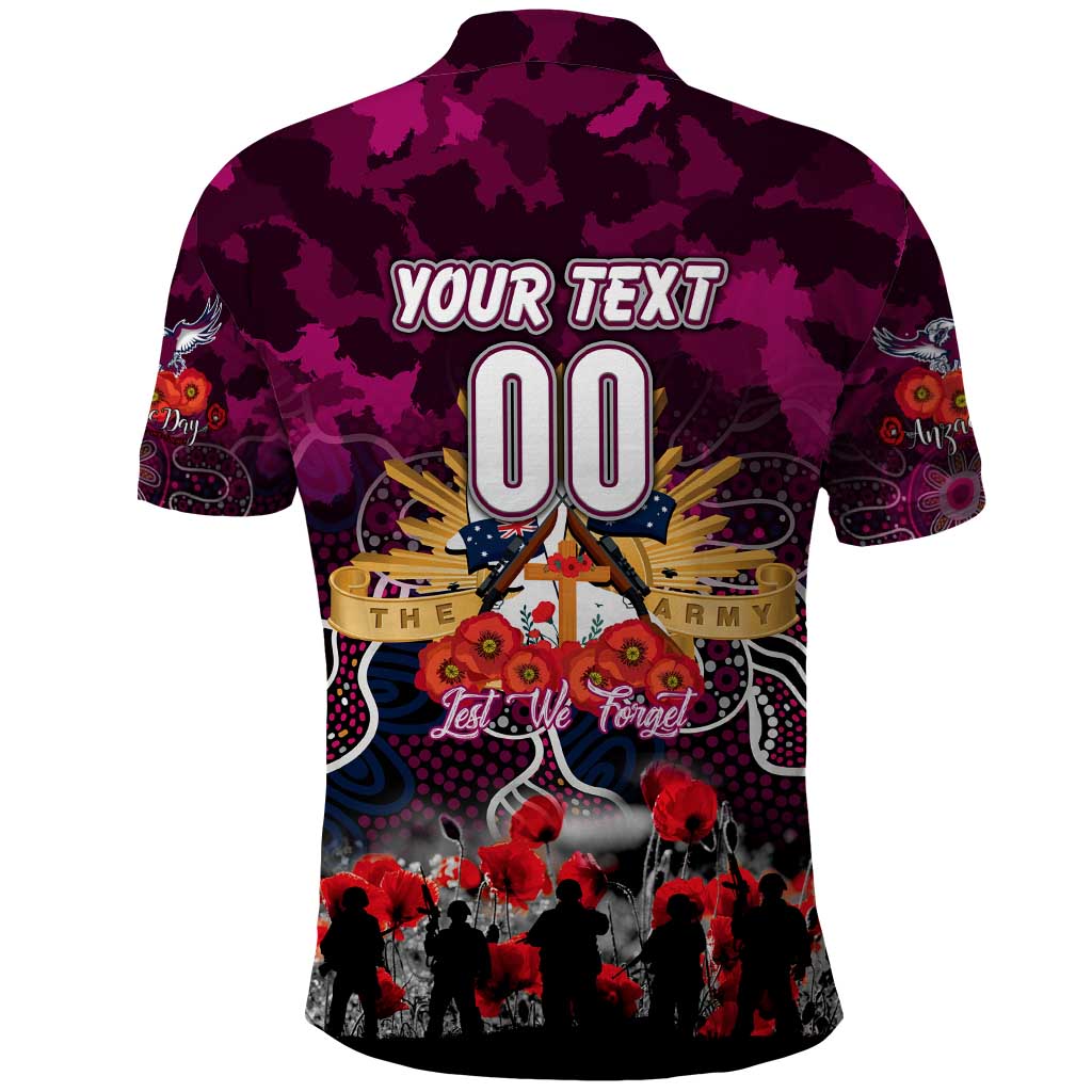 Personalized Sea Eagles ANZAC Day Polo Shirt Australian Army - Lest We Forget