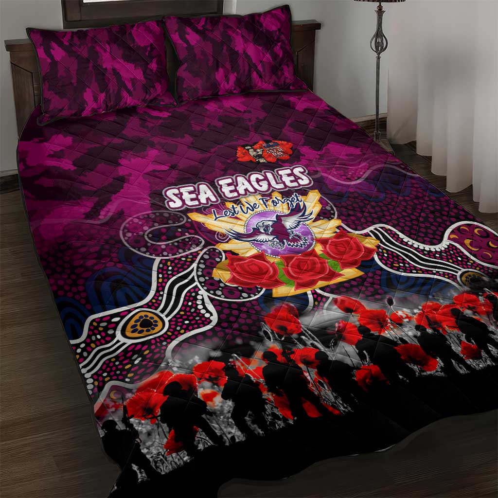 Sea Eagles ANZAC Day Quilt Bed Set Australian Army - Lest We Forget