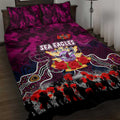 Sea Eagles ANZAC Day Quilt Bed Set Australian Army - Lest We Forget
