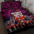 Sea Eagles ANZAC Day Quilt Bed Set Australian Army - Lest We Forget