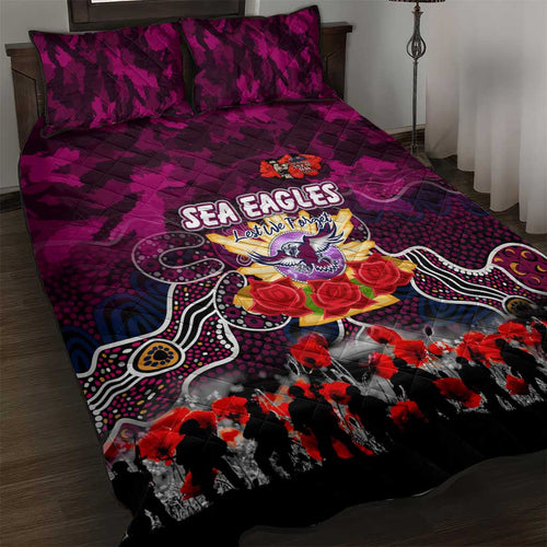 Sea Eagles ANZAC Day Quilt Bed Set Australian Army - Lest We Forget