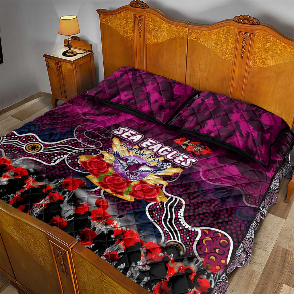 Sea Eagles ANZAC Day Quilt Bed Set Australian Army - Lest We Forget