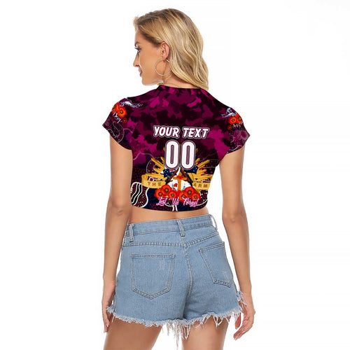Personalized Sea Eagles ANZAC Day Raglan Cropped T Shirt Australian Army - Lest We Forget