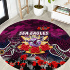 Sea Eagles ANZAC Day Round Carpet Australian Army - Lest We Forget