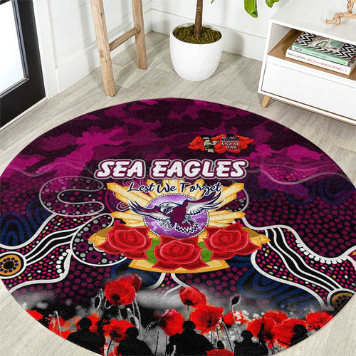 Sea Eagles ANZAC Day Round Carpet Australian Army - Lest We Forget