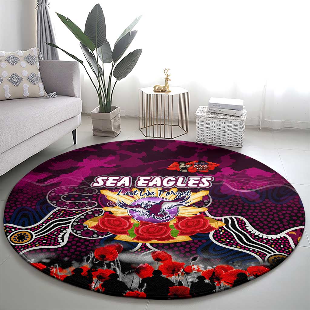 Sea Eagles ANZAC Day Round Carpet Australian Army - Lest We Forget