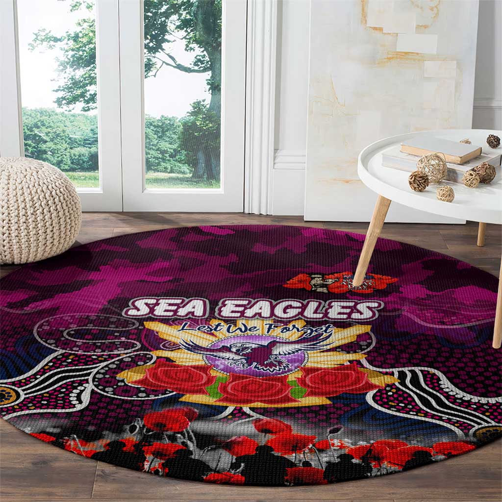 Sea Eagles ANZAC Day Round Carpet Australian Army - Lest We Forget