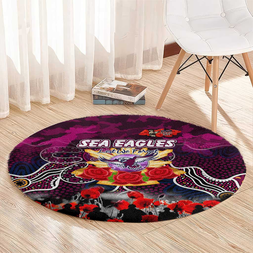 Sea Eagles ANZAC Day Round Carpet Australian Army - Lest We Forget