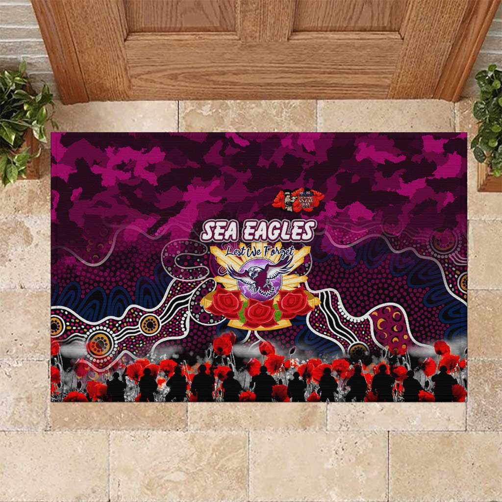 Sea Eagles ANZAC Day Rubber Doormat Australian Army - Lest We Forget
