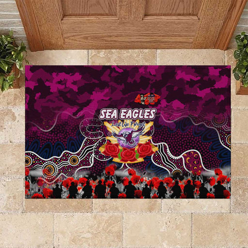 Sea Eagles ANZAC Day Rubber Doormat Australian Army - Lest We Forget