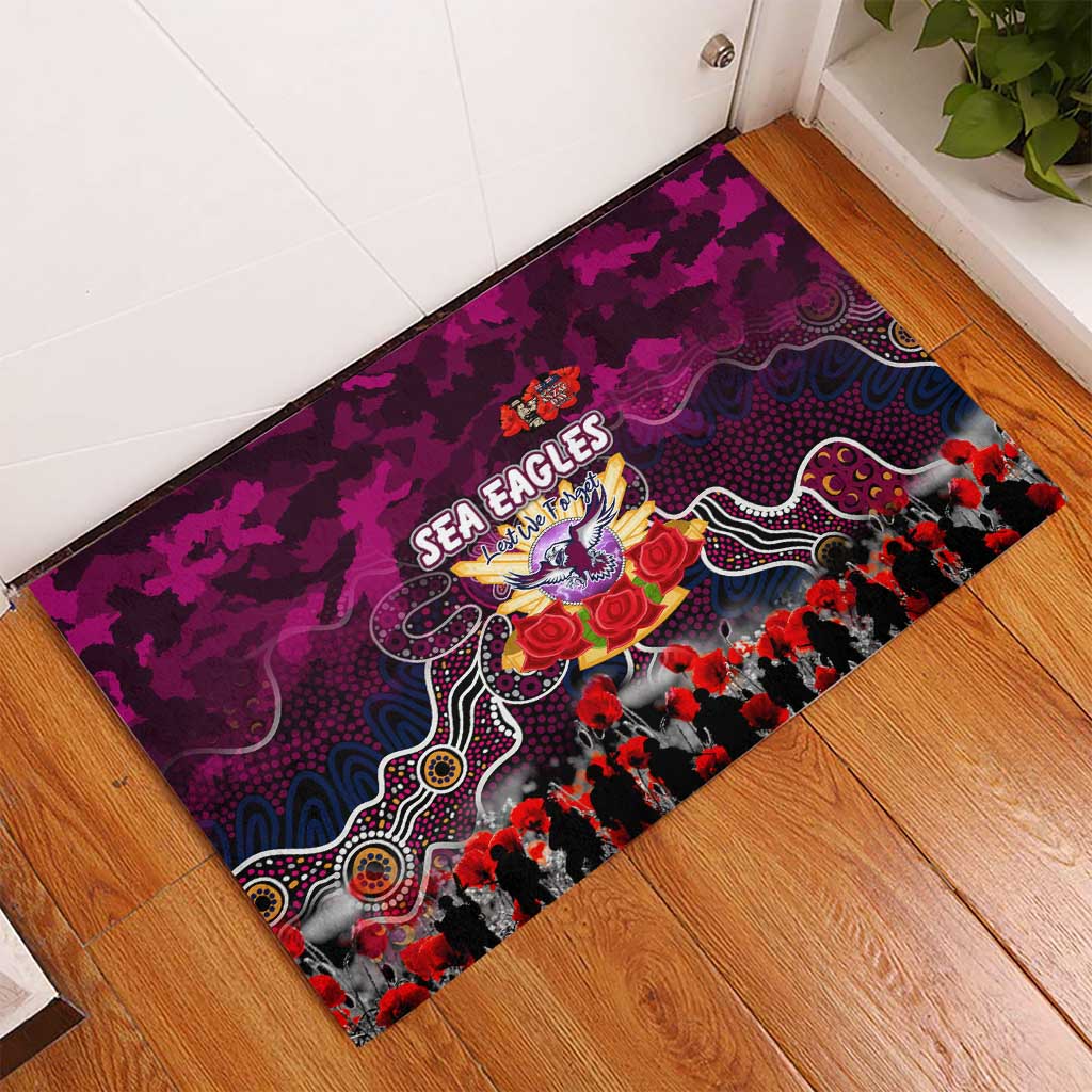 Sea Eagles ANZAC Day Rubber Doormat Australian Army - Lest We Forget