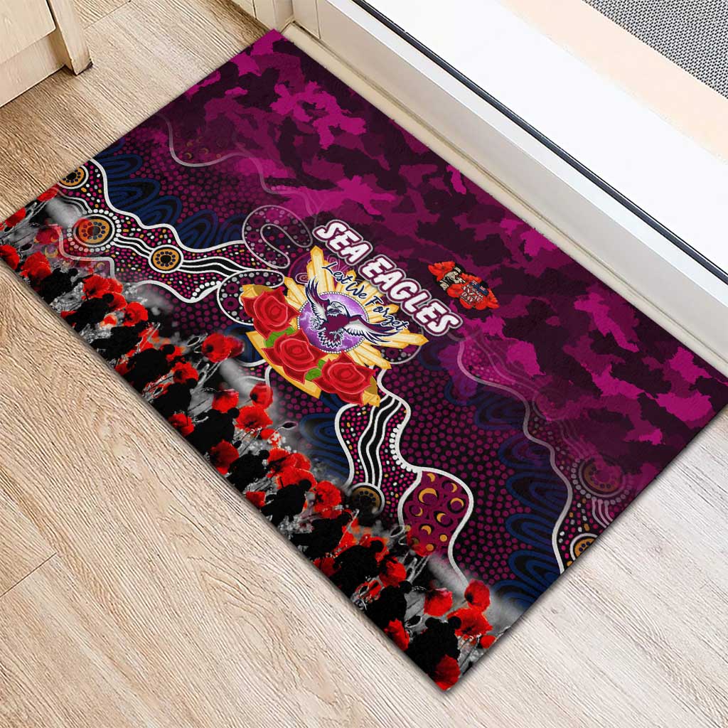 Sea Eagles ANZAC Day Rubber Doormat Australian Army - Lest We Forget