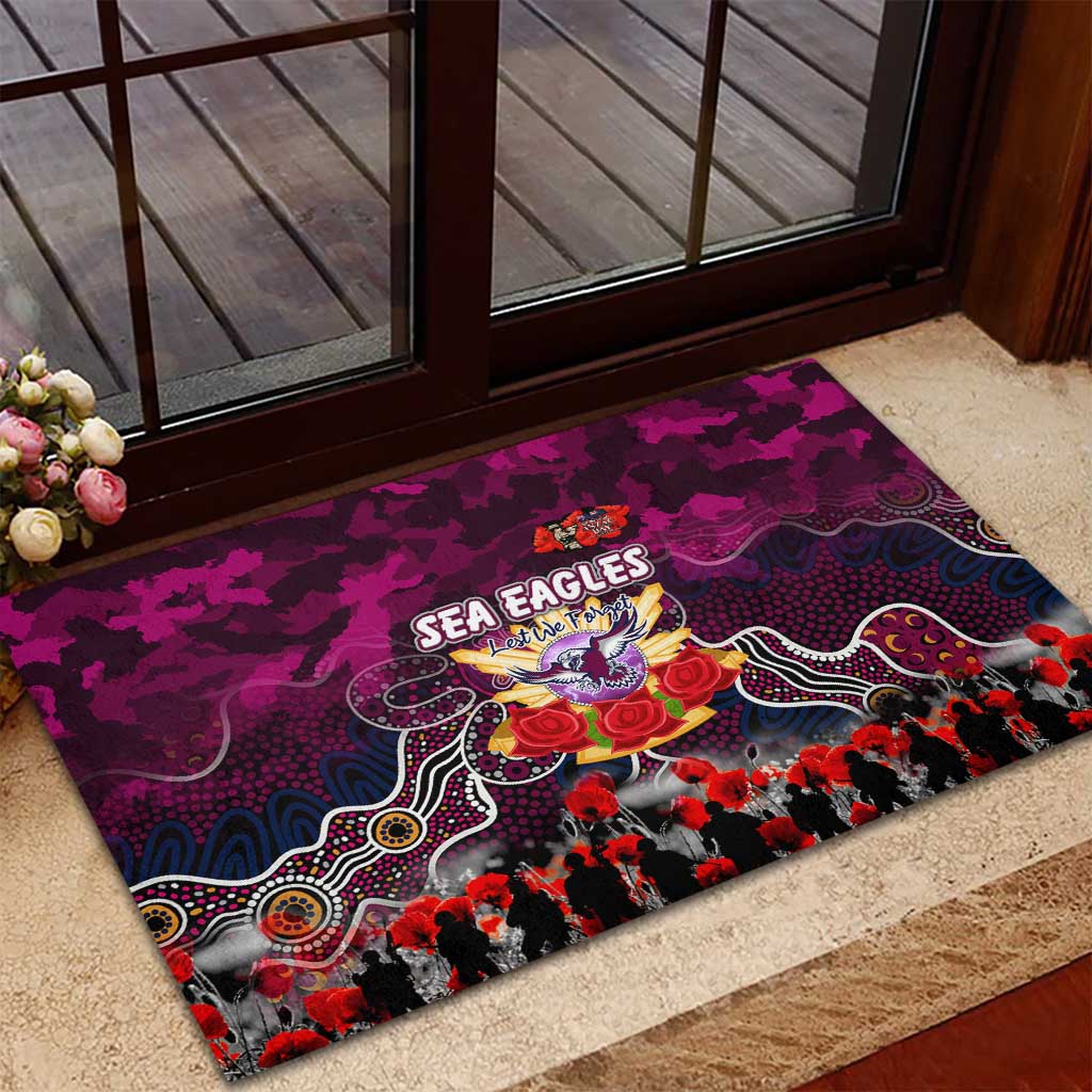 Sea Eagles ANZAC Day Rubber Doormat Australian Army - Lest We Forget