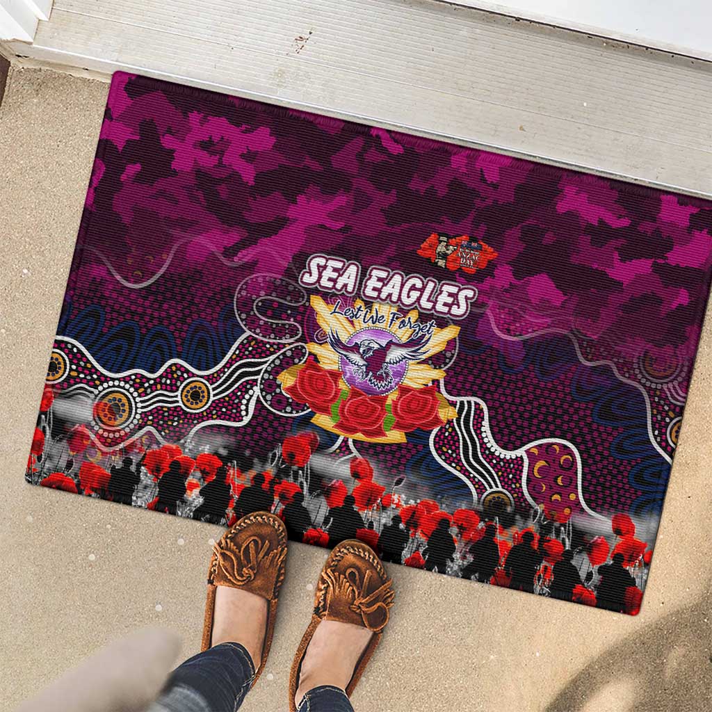 Sea Eagles ANZAC Day Rubber Doormat Australian Army - Lest We Forget