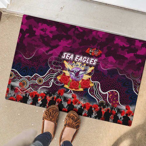 Sea Eagles ANZAC Day Rubber Doormat Australian Army - Lest We Forget