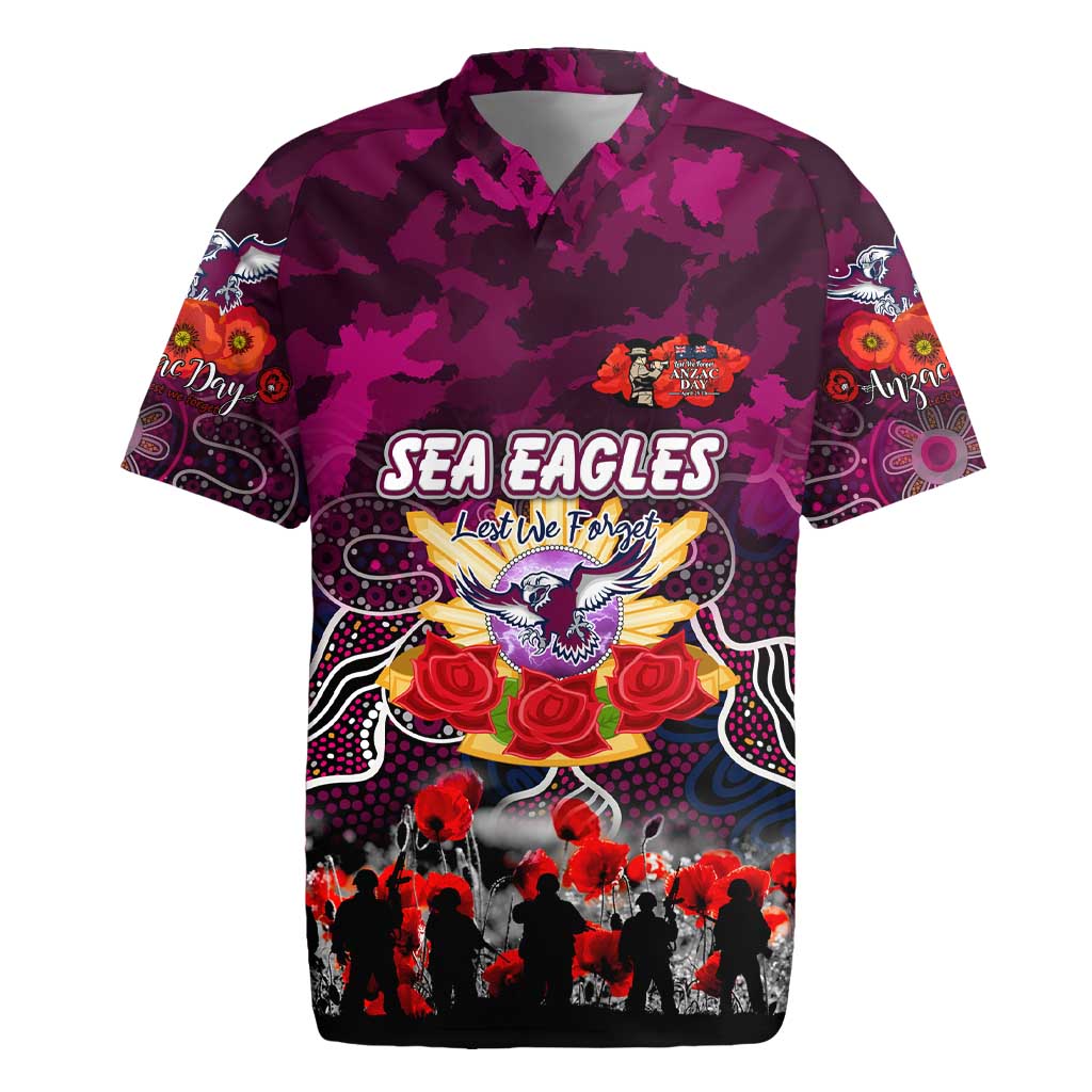 Personalized Sea Eagles ANZAC Day Rugby Jersey Australian Army - Lest We Forget
