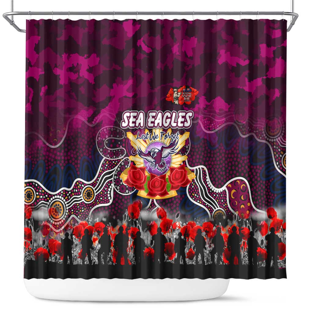 Sea Eagles ANZAC Day Shower Curtain Australian Army - Lest We Forget