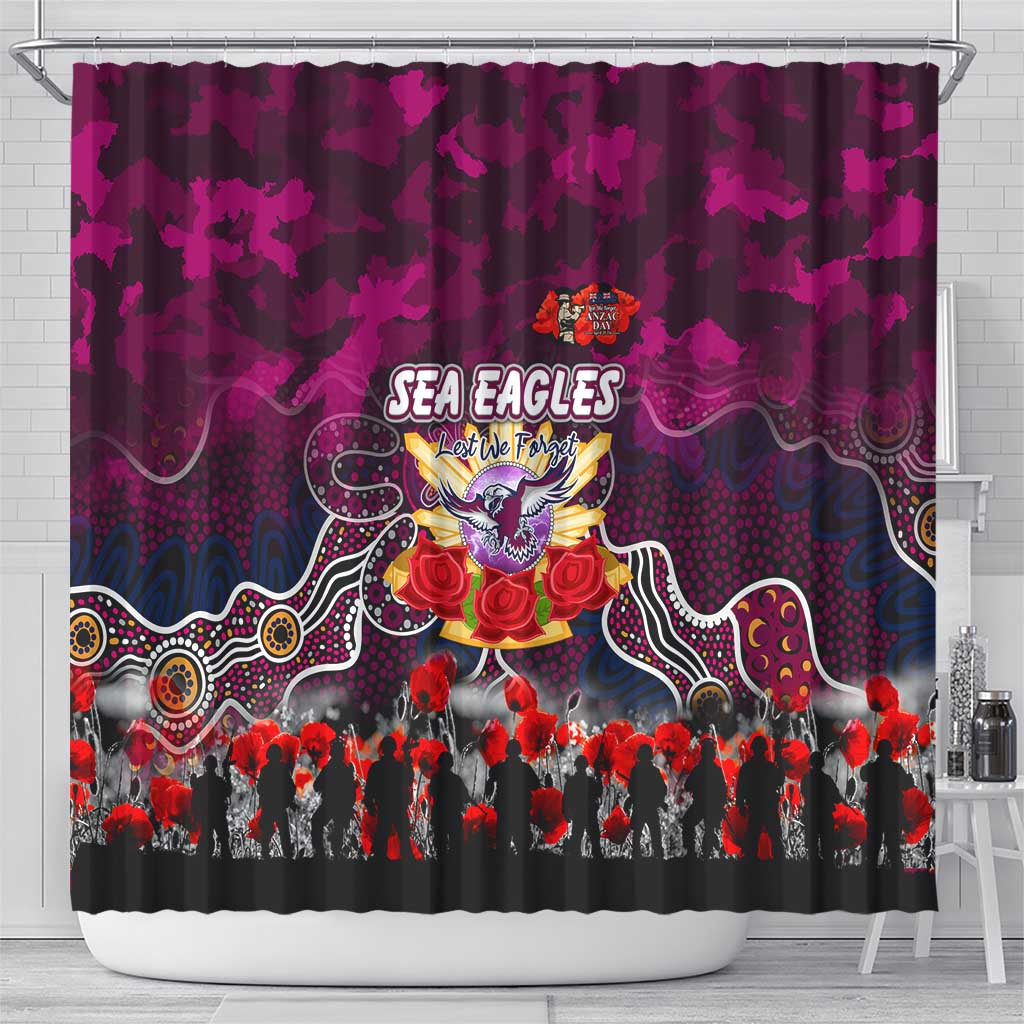Sea Eagles ANZAC Day Shower Curtain Australian Army - Lest We Forget