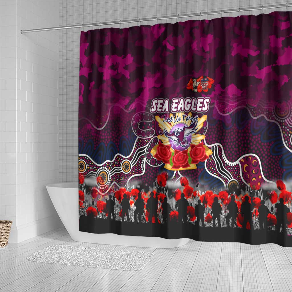 Sea Eagles ANZAC Day Shower Curtain Australian Army - Lest We Forget