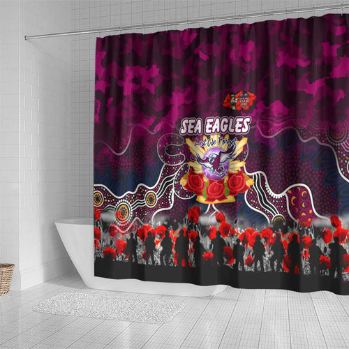 Sea Eagles ANZAC Day Shower Curtain Australian Army - Lest We Forget
