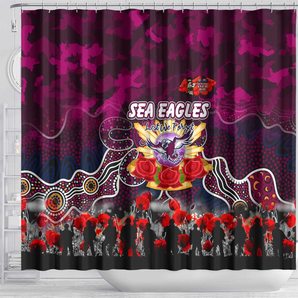 Sea Eagles ANZAC Day Shower Curtain Australian Army - Lest We Forget