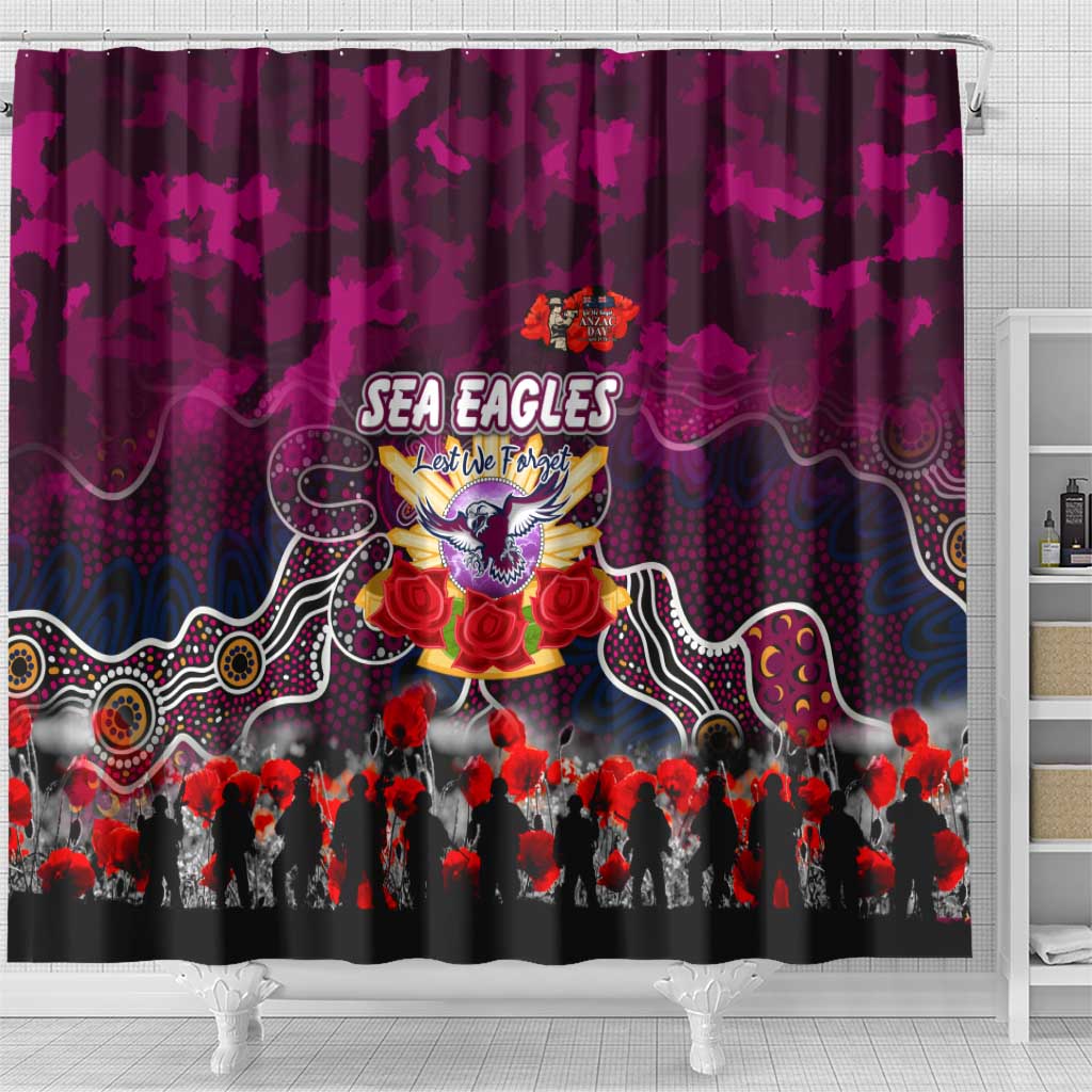 Sea Eagles ANZAC Day Shower Curtain Australian Army - Lest We Forget