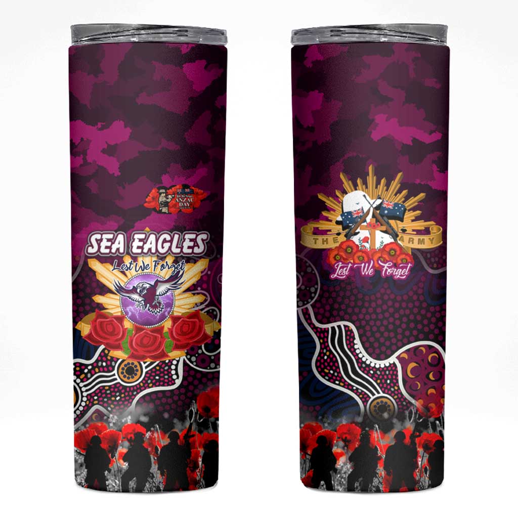 Personalized Sea Eagles ANZAC Day Skinny Tumbler Australian Army - Lest We Forget
