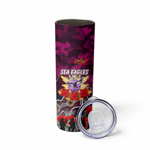 Personalized Sea Eagles ANZAC Day Skinny Tumbler Australian Army - Lest We Forget