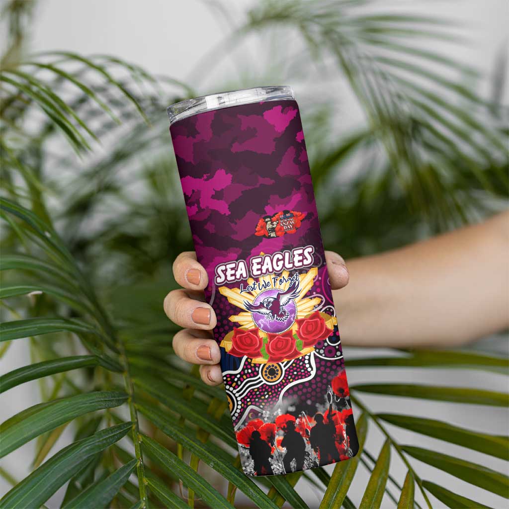 Personalized Sea Eagles ANZAC Day Skinny Tumbler Australian Army - Lest We Forget