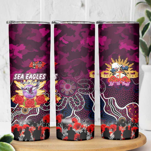 Personalized Sea Eagles ANZAC Day Skinny Tumbler Australian Army - Lest We Forget