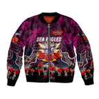 Personalized Sea Eagles ANZAC Day Sleeve Zip Bomber Jacket Australian Army - Lest We Forget