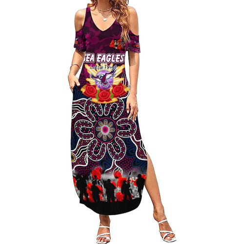 Personalized Sea Eagles ANZAC Day Summer Maxi Dress Australian Army - Lest We Forget