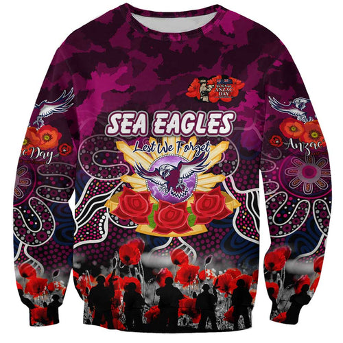 Personalized Sea Eagles ANZAC Day Sweatshirt Australian Army - Lest We Forget