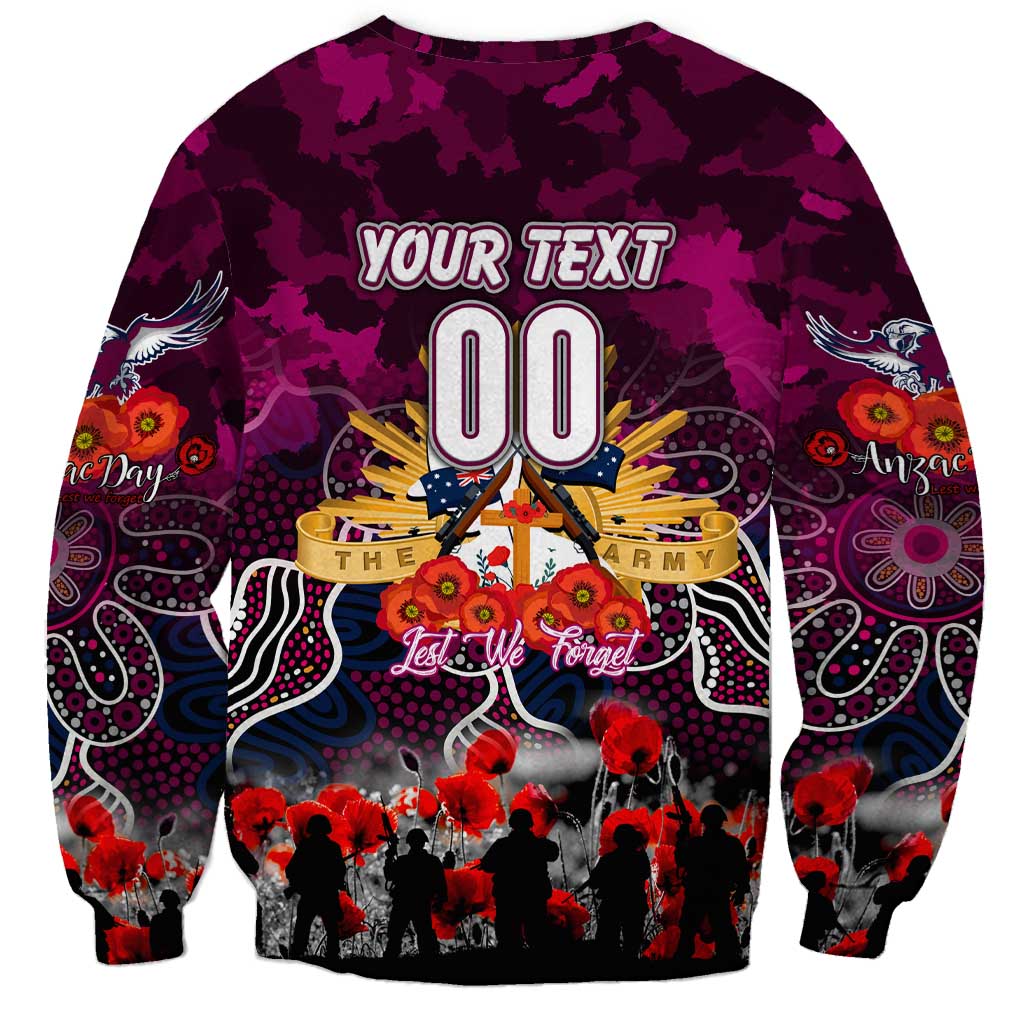 Personalized Sea Eagles ANZAC Day Sweatshirt Australian Army - Lest We Forget