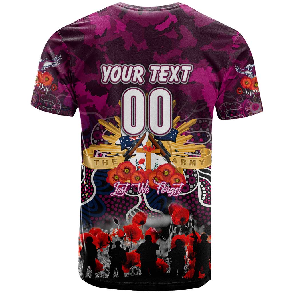 Personalized Sea Eagles ANZAC Day T Shirt Australian Army - Lest We Forget