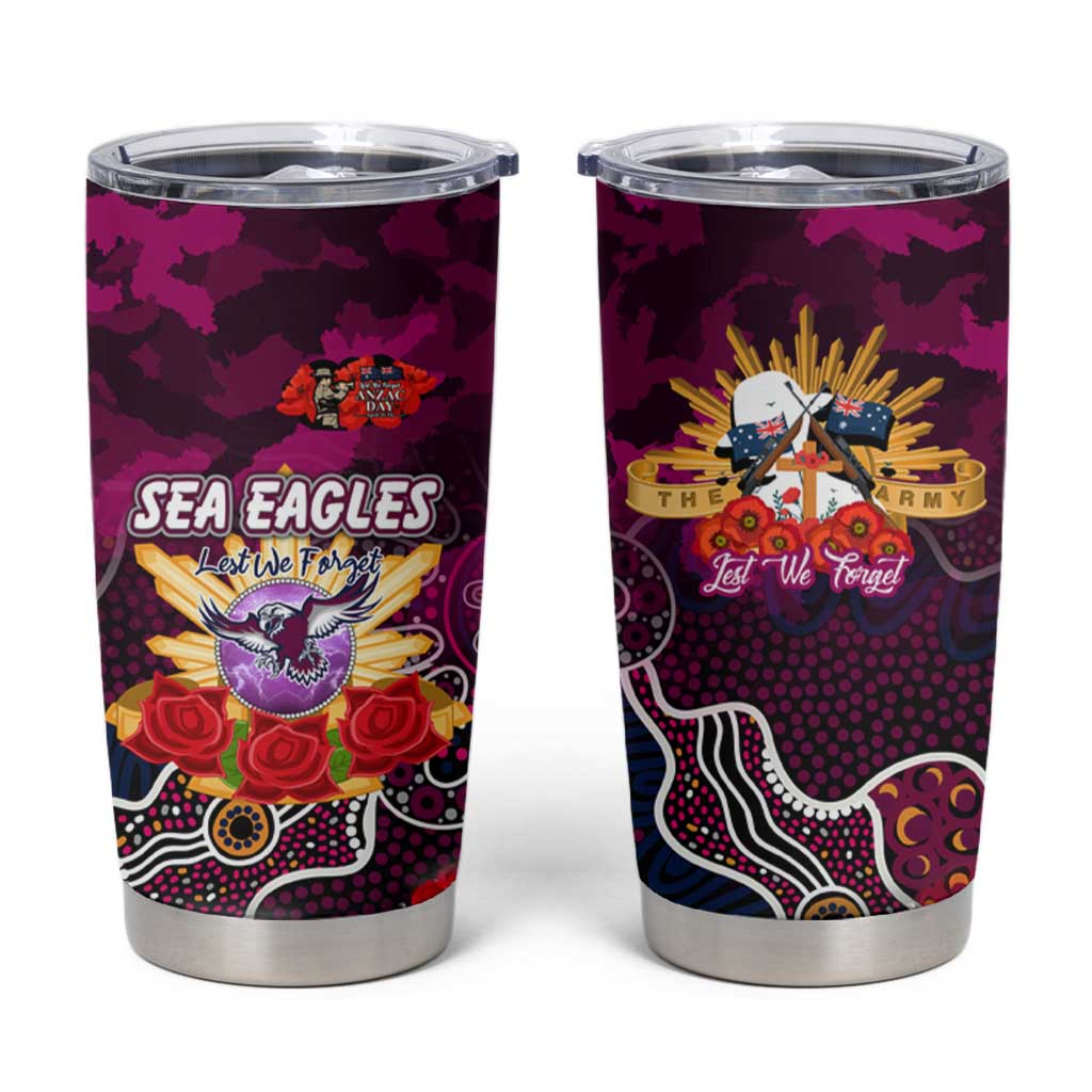 Personalized Sea Eagles ANZAC Day Tumbler Cup Australian Army - Lest We Forget