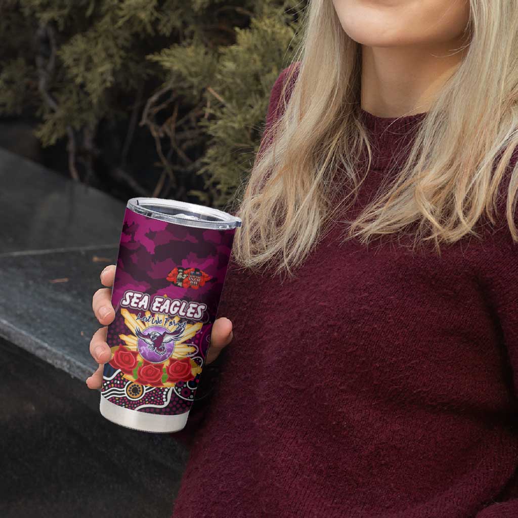 Personalized Sea Eagles ANZAC Day Tumbler Cup Australian Army - Lest We Forget