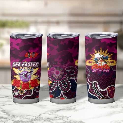 Personalized Sea Eagles ANZAC Day Tumbler Cup Australian Army - Lest We Forget