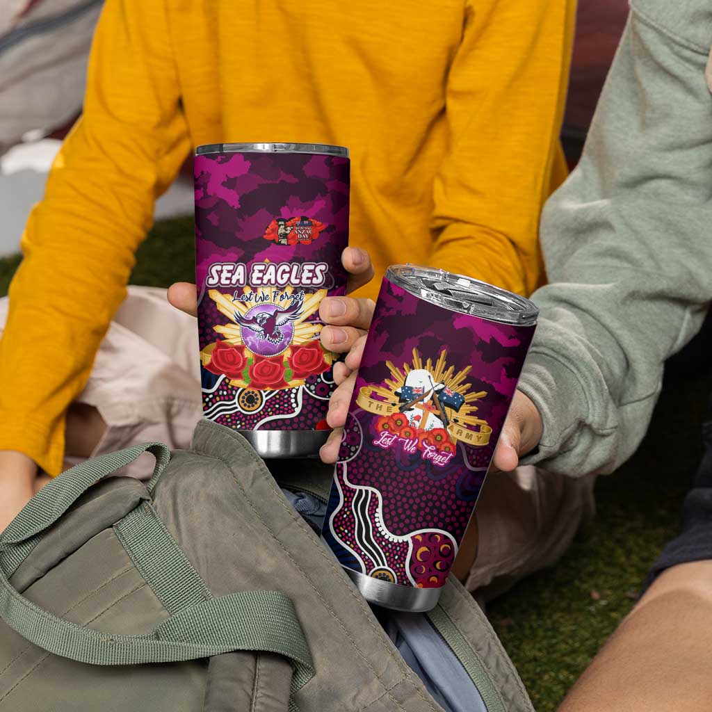 Personalized Sea Eagles ANZAC Day Tumbler Cup Australian Army - Lest We Forget