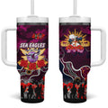 Personalized Sea Eagles ANZAC Day Tumbler With Handle Australian Army - Lest We Forget