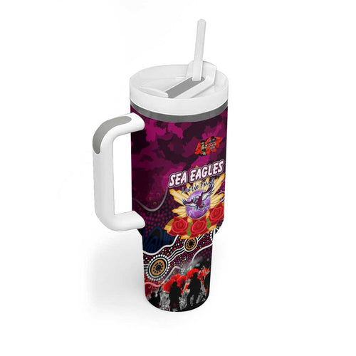 Personalized Sea Eagles ANZAC Day Tumbler With Handle Australian Army - Lest We Forget