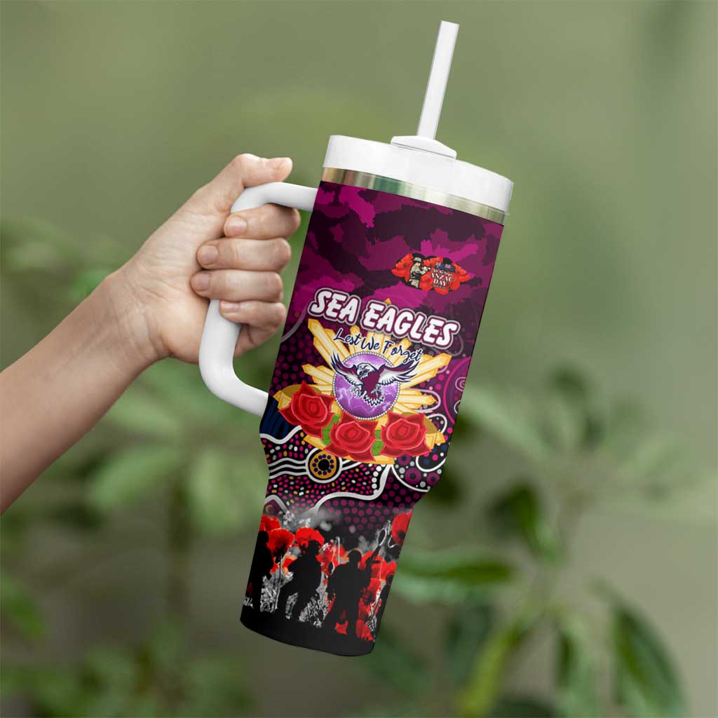 Personalized Sea Eagles ANZAC Day Tumbler With Handle Australian Army - Lest We Forget