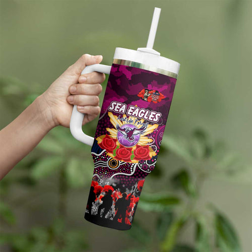 Personalized Sea Eagles ANZAC Day Tumbler With Handle Australian Army - Lest We Forget
